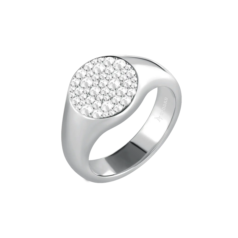 Reverse Set Diamond Signet Ring - APORRO