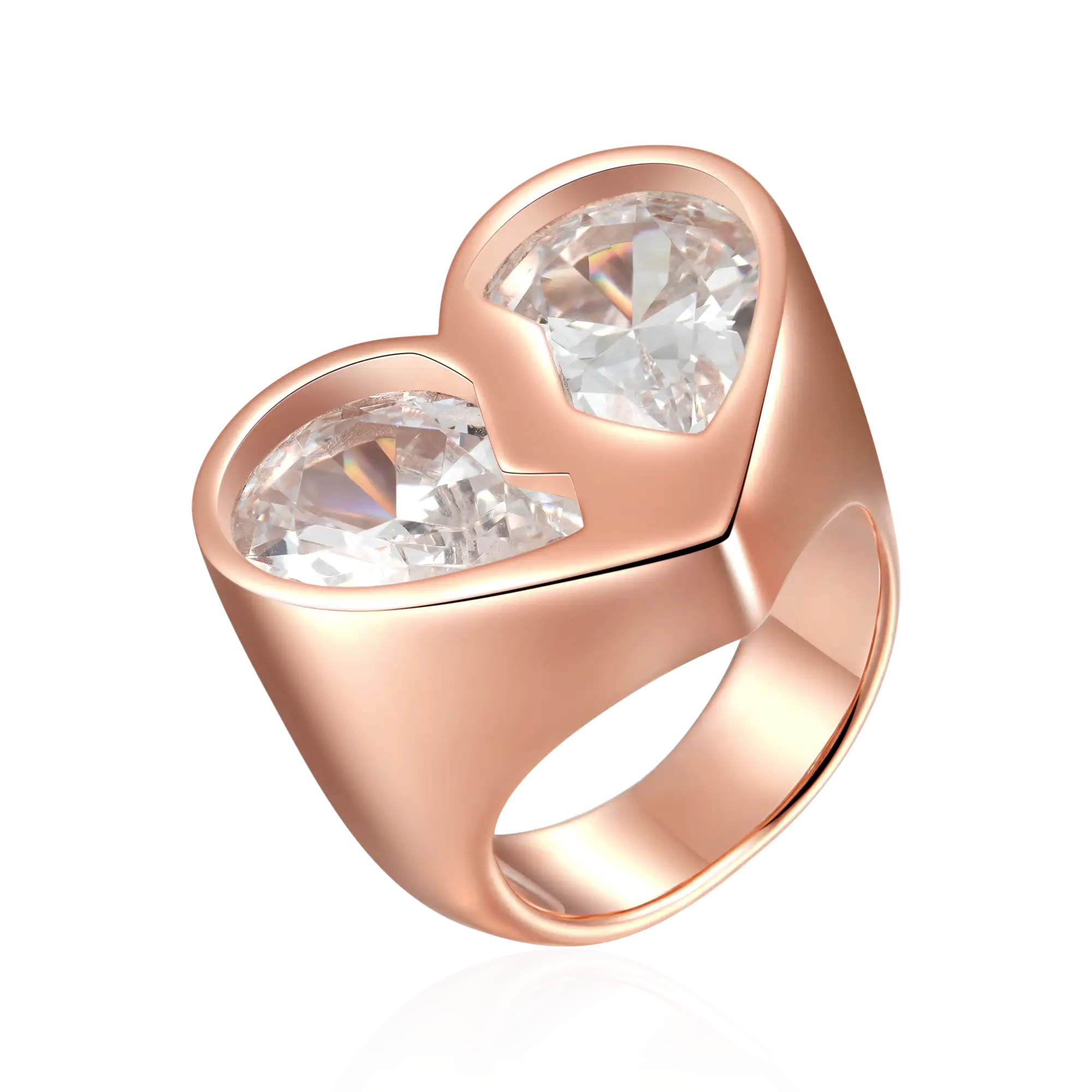 Women's Radiant Hearts Entwined Ring