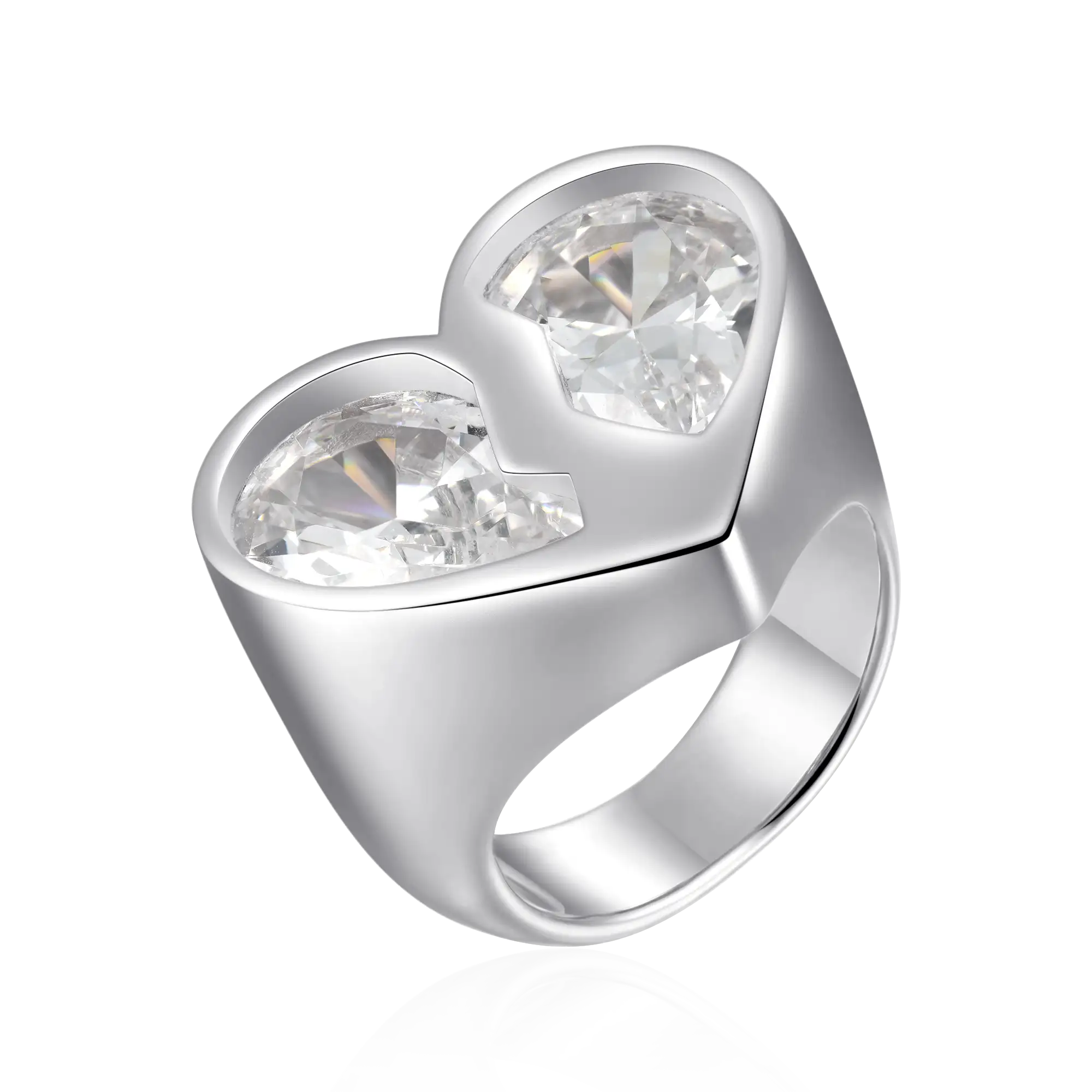 Women's Radiant Hearts Entwined Ring