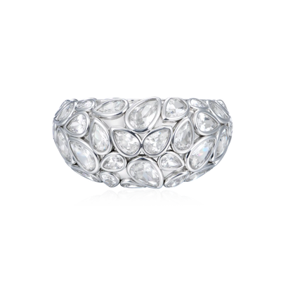 Moissanit Brilliance Tropfen-Pavé-Ring