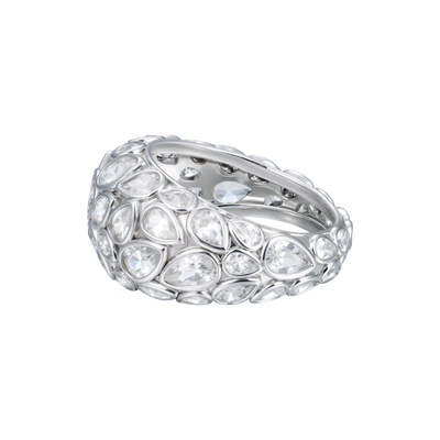 Moissanit Brilliance Tropfen-Pavé-Ring