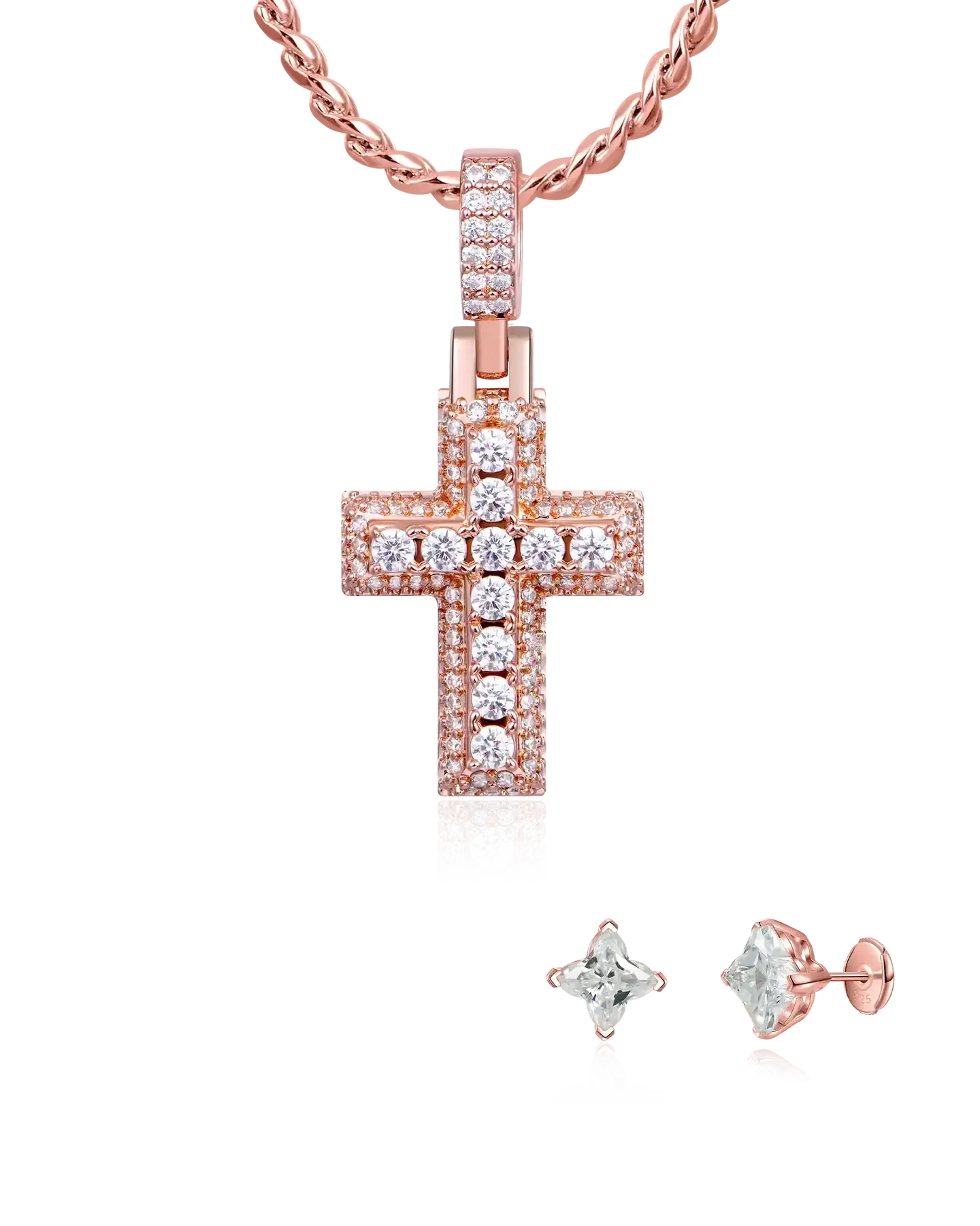 Rose Glow Daily Pendant & Ensemble de boucles d'oreilles