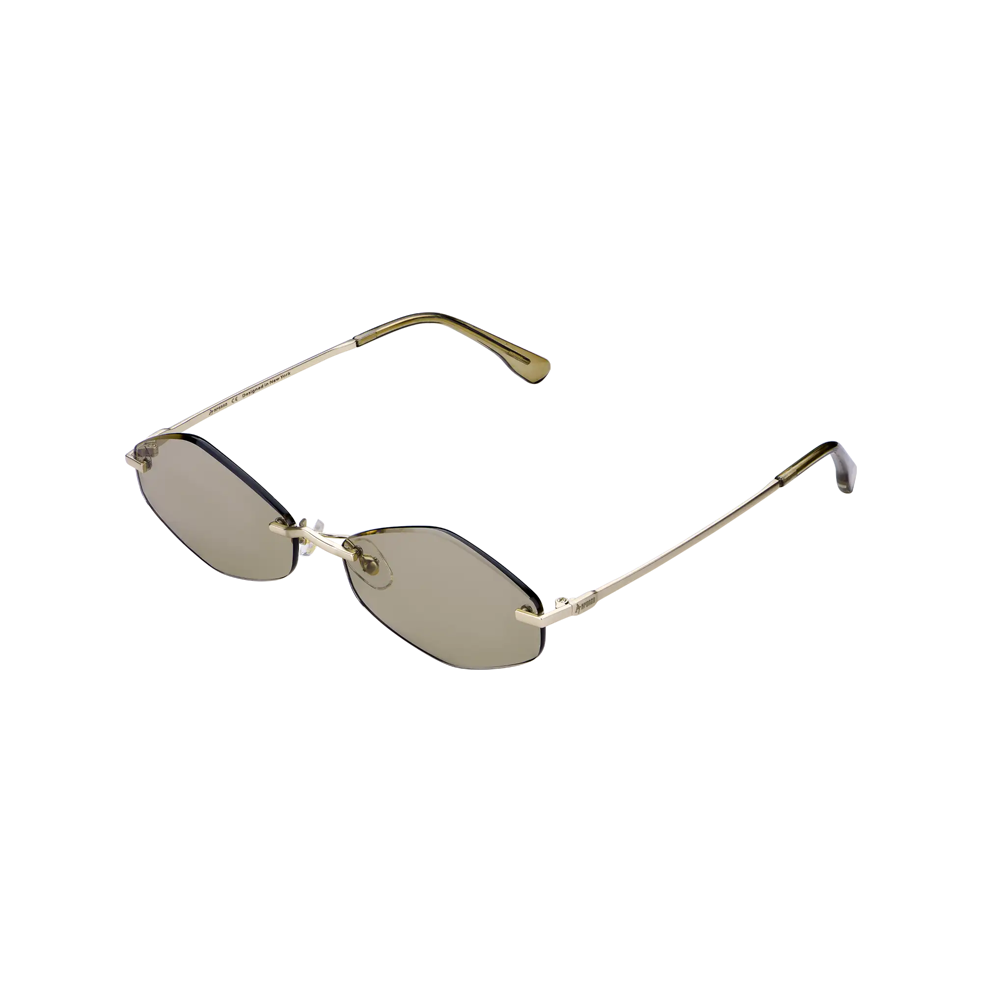 APORRO Olive Glint Sonnenbrille + Ledertasche