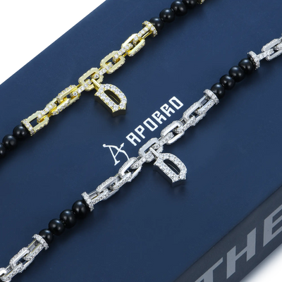 Benutzerdefiniertes Perlenarmband mit Buchstaben – 5 mm