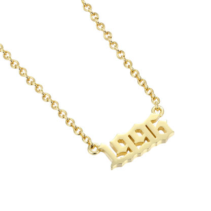 Vintage Cross & Custom Name Necklace Set