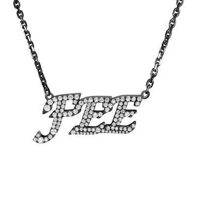 Custom 14k Gold Moissanite Cursive Letter Name Necklace