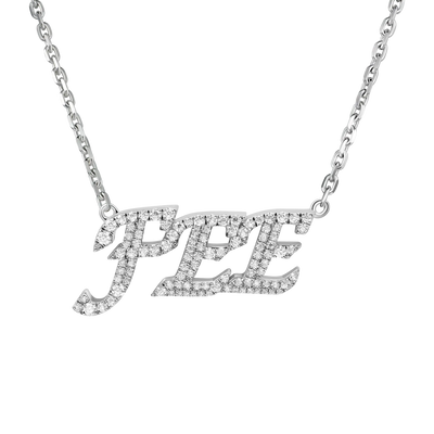 Custom 14k Gold Moissanite Cursive Letter Name Necklace