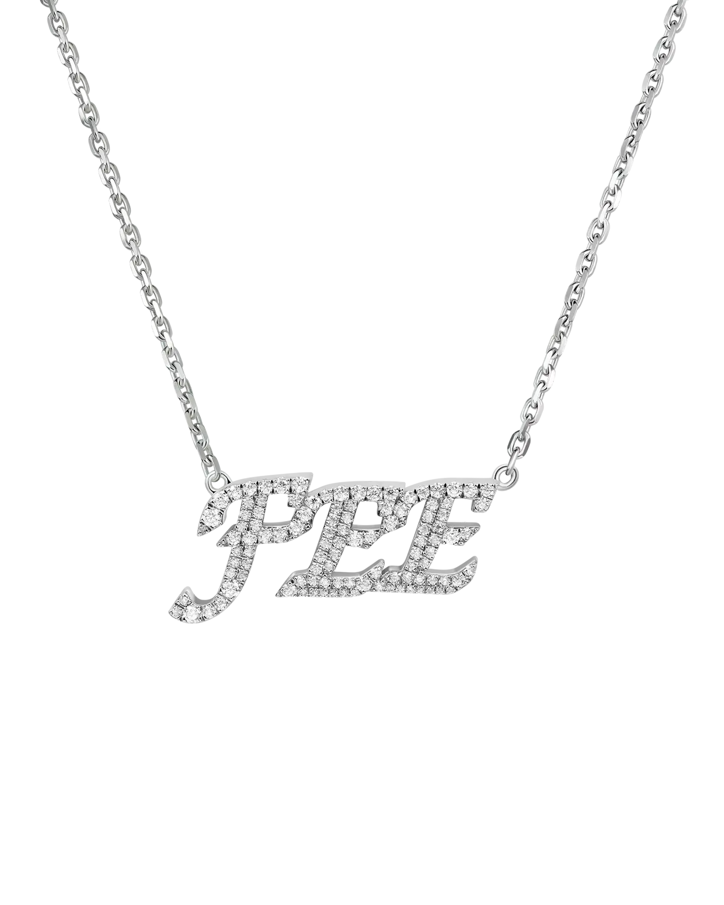 Benutzerdefinierte 14k Gold Moissanit Cursive Letter Name Halskette