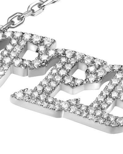 Benutzerdefinierte 14k Gold Moissanit Cursive Letter Name Halskette