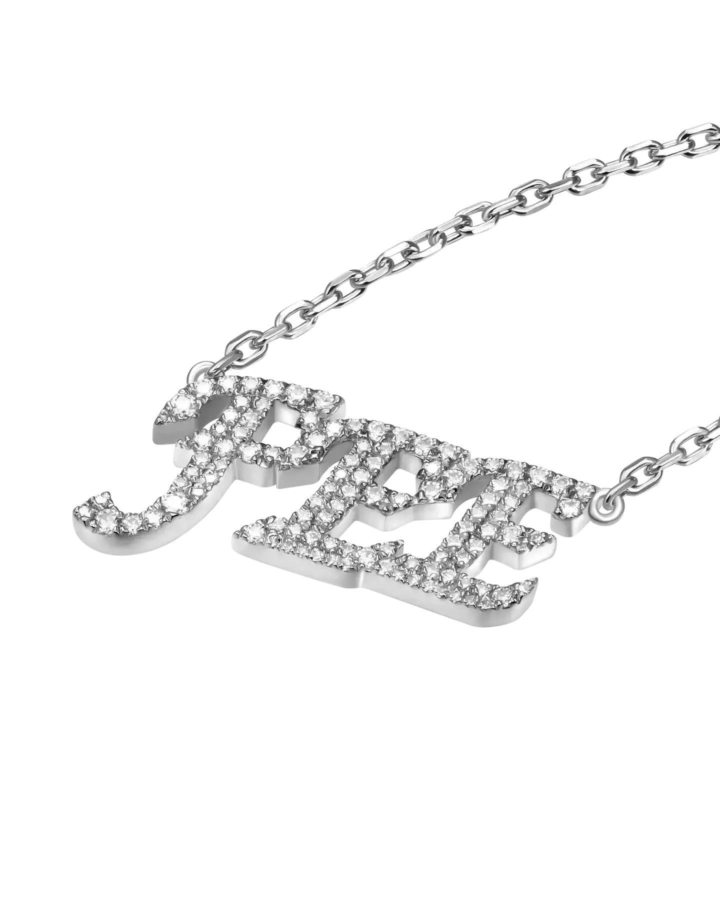 Benutzerdefinierte 14k Gold Moissanit Cursive Letter Name Halskette