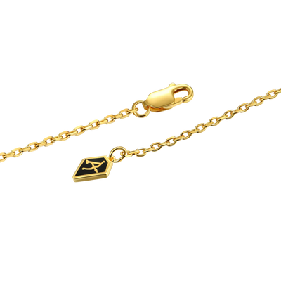 Custom 14k Gold Moissanite Cursive Letter Name Necklace