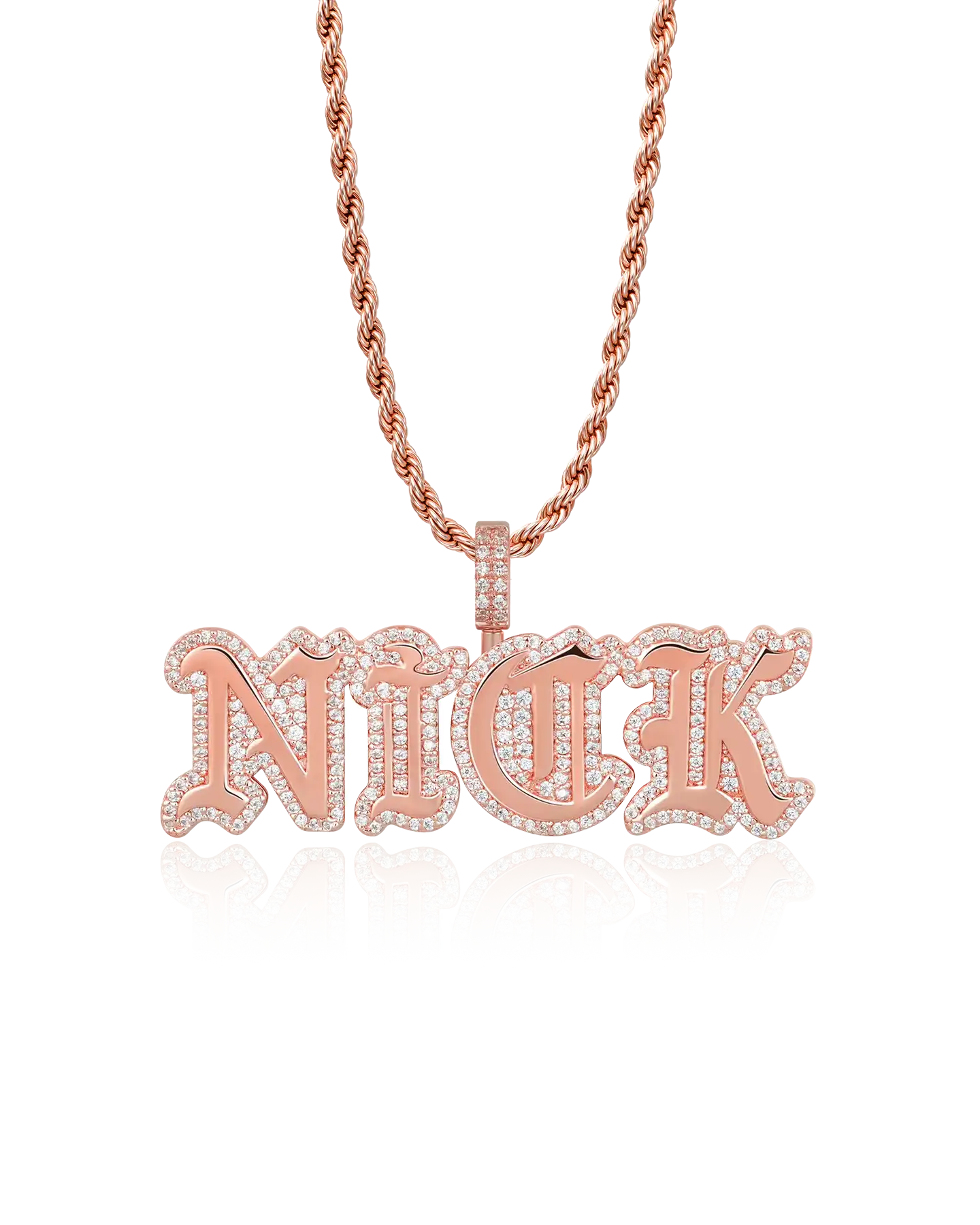 Custom Mini Old English Font Pendant