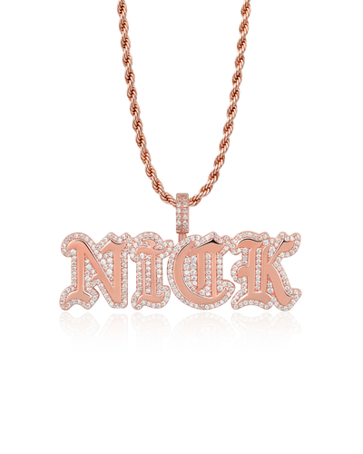 Custom Mini Old English Font Pendant