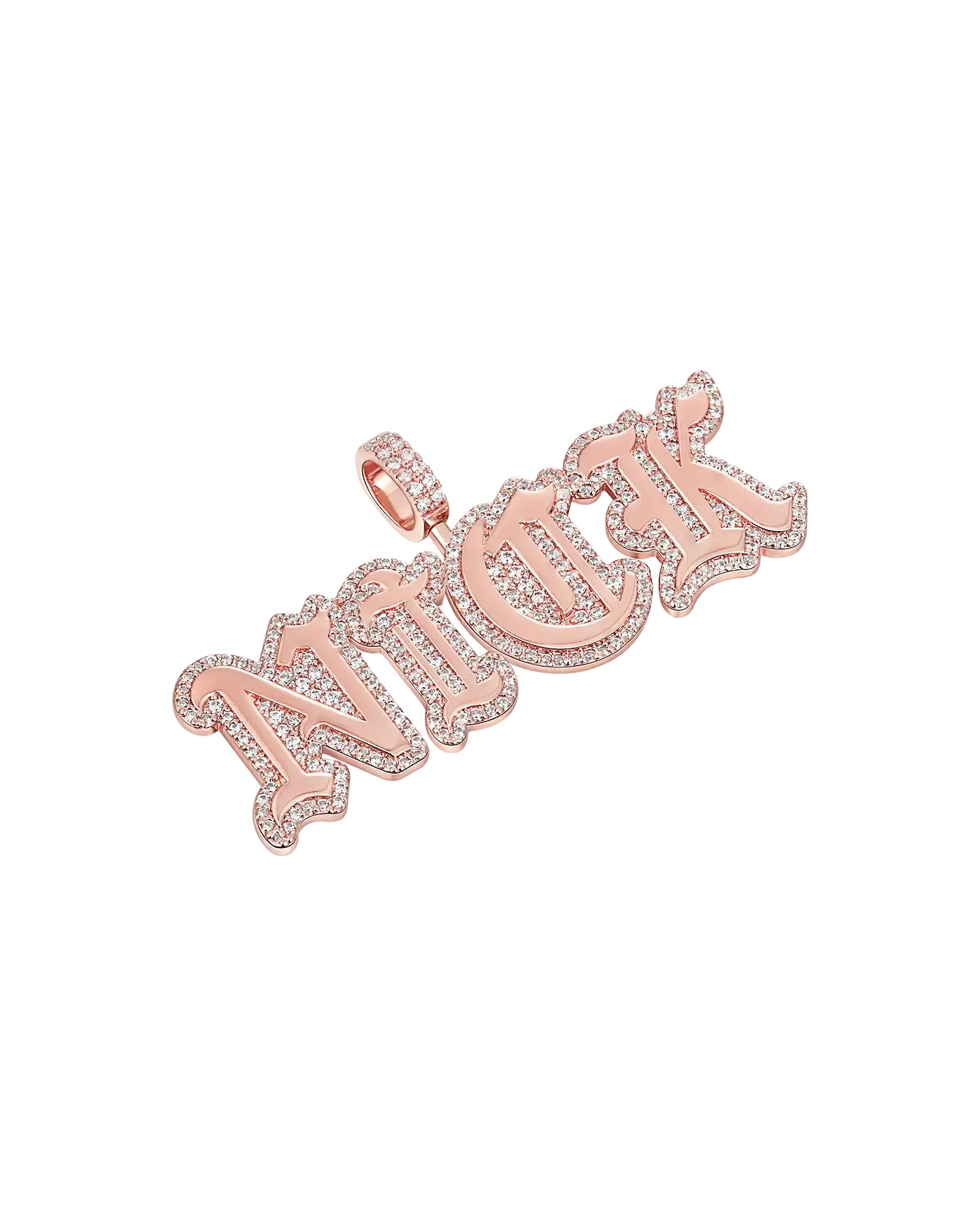 Custom Mini Old English Font Pendant