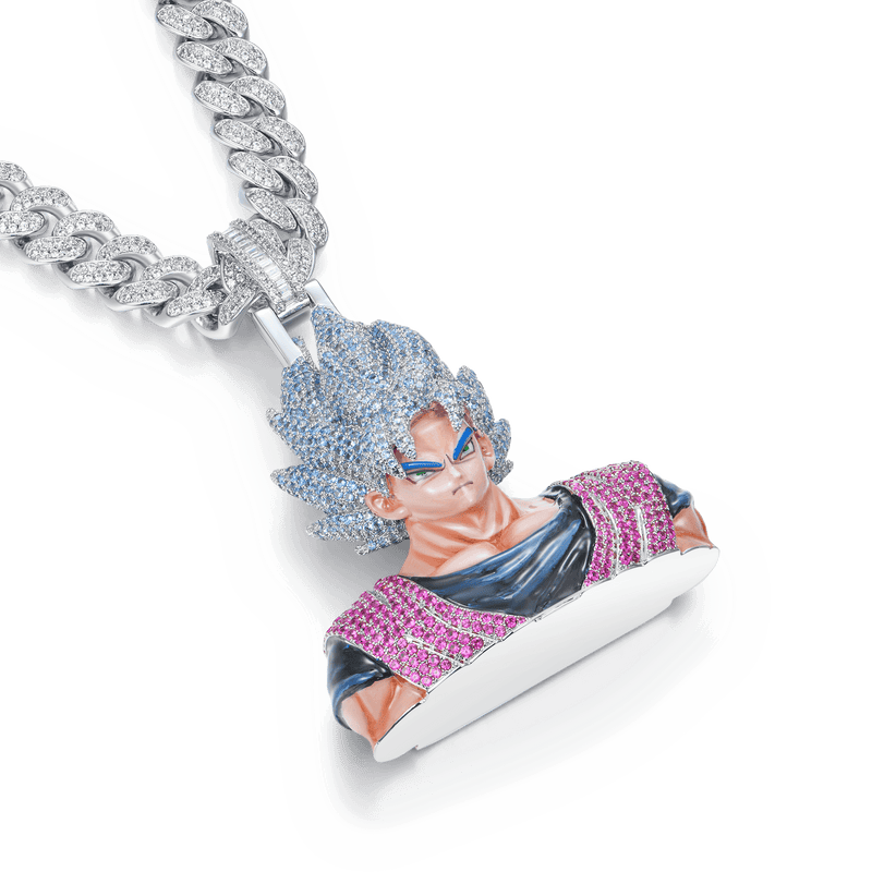 Custom Moissanite Micro Bosox Font Pendant Necklace Men Women