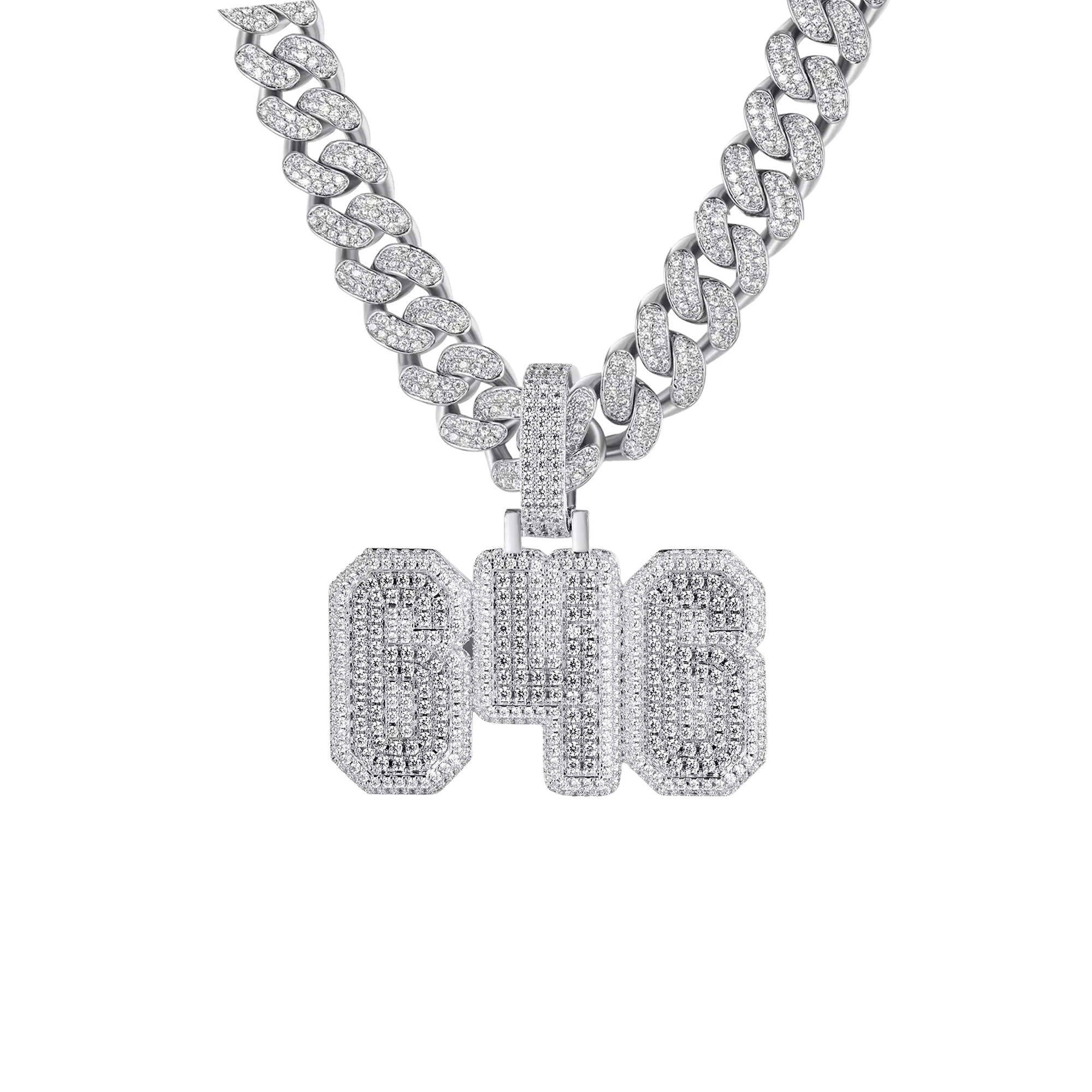 Custom Moissanite University Name Pendant