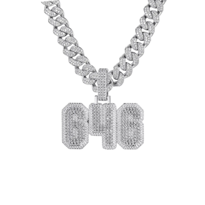 Custom Moissanite University Name Pendant