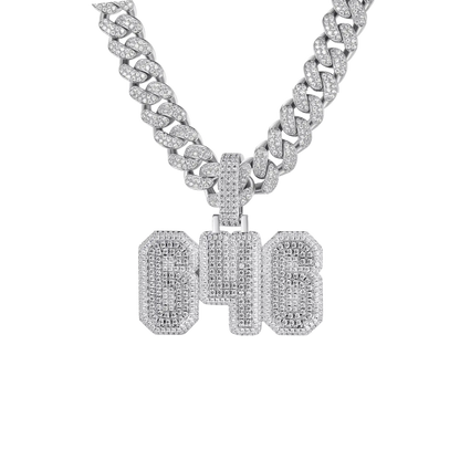 Custom Moissanite University Name Pendant