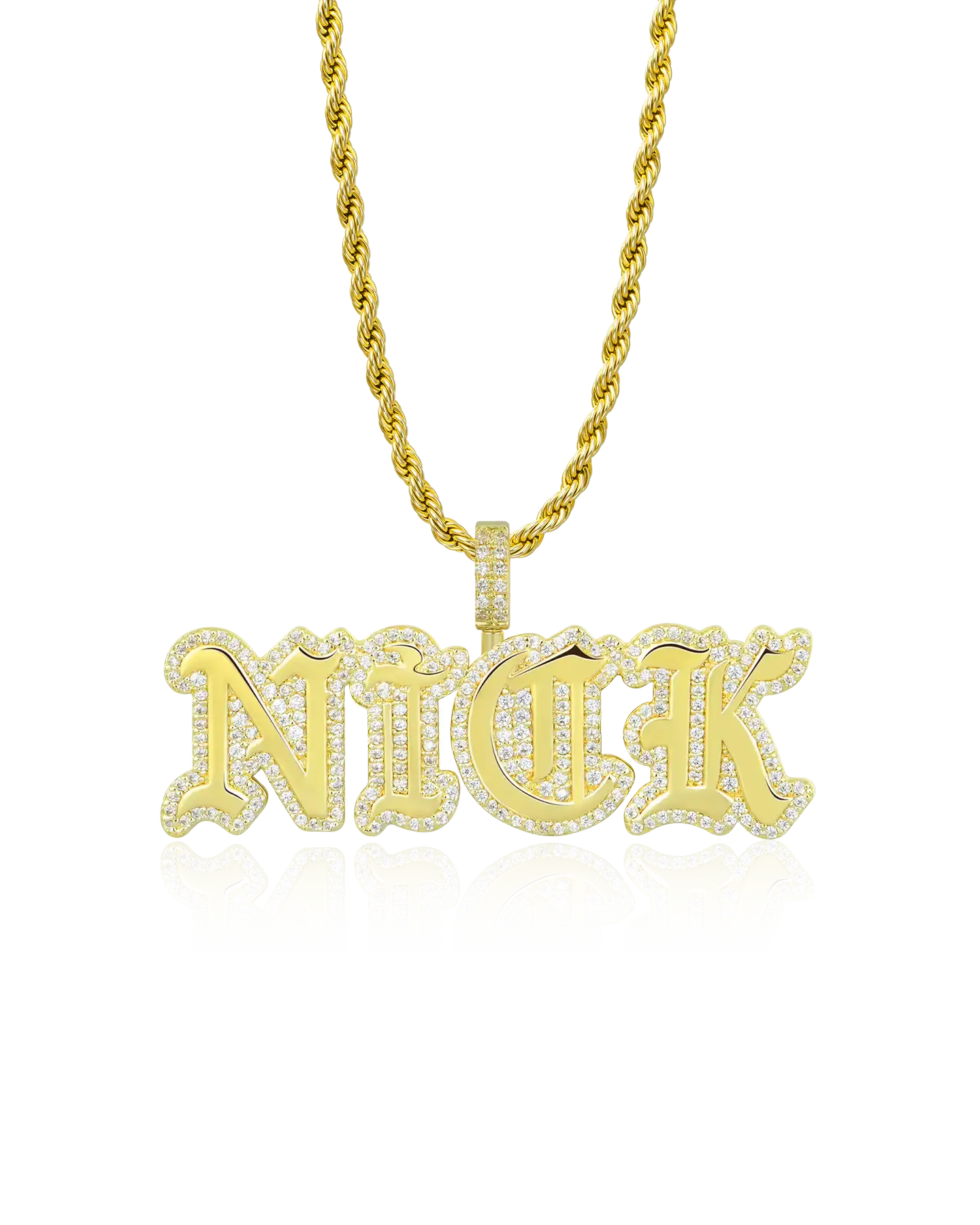 Custom Mini Old English Font Pendant
