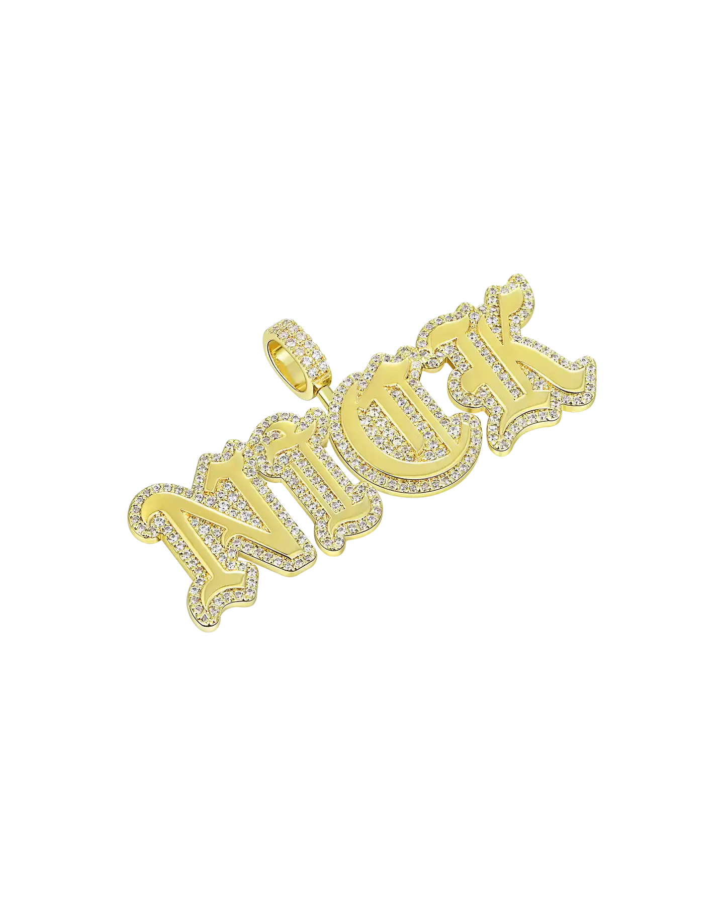 Custom Mini Old English Font Pendant