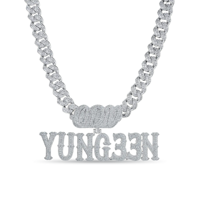 Custom Moissanite Bosox Name Pendant