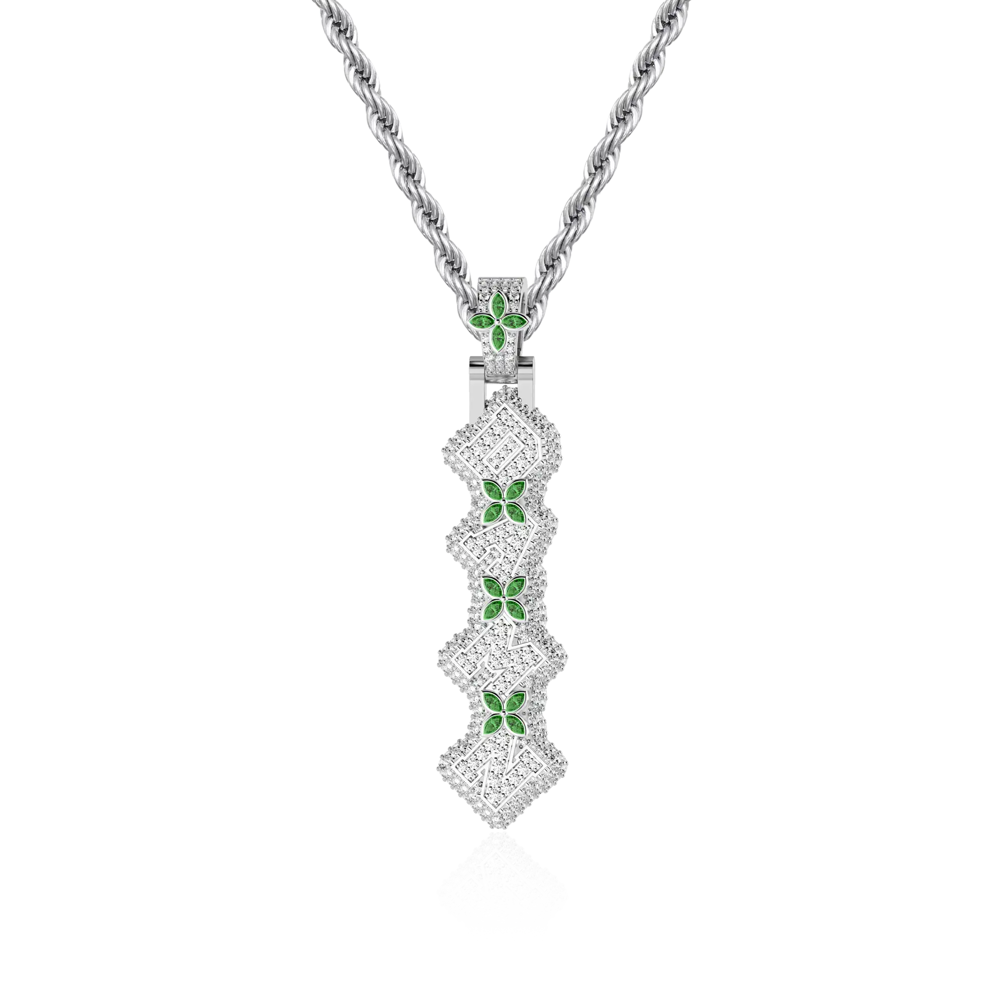 Custom 3D Four-Leaf Clover Font Pendant