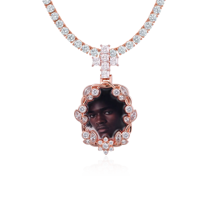 Custom Vine-wrapped Picture Frame Pendant