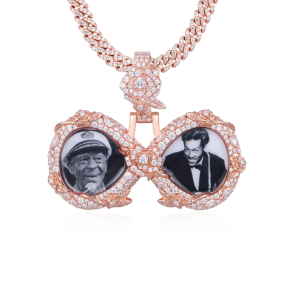 Custom Rose Infinity Frame Pendant-51mm