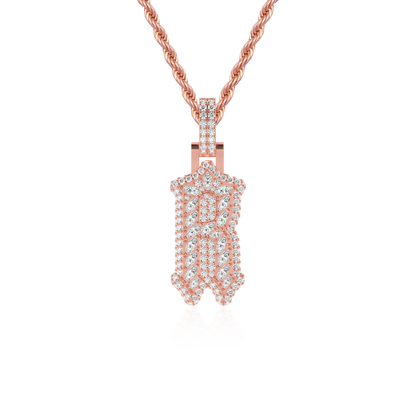 Custom Shaped Diamond Gothic Font Pendant-30mm