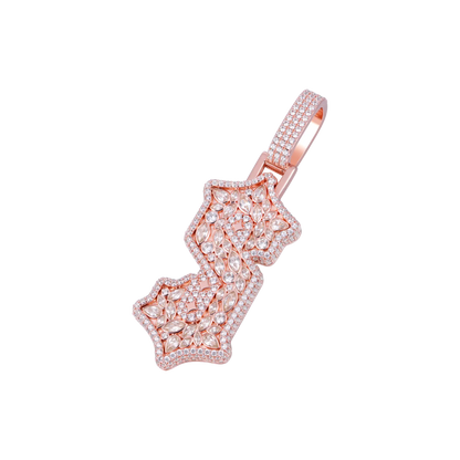 Custom Shaped Diamond Gothic Font Pendant - 51mm