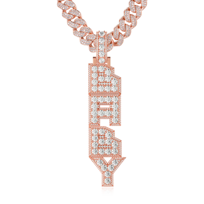 Couches rayonnantes personnalisées pendentif par lettre verticale