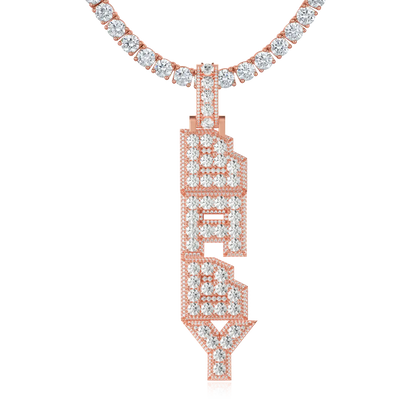 Couches rayonnantes personnalisées pendentif par lettre verticale