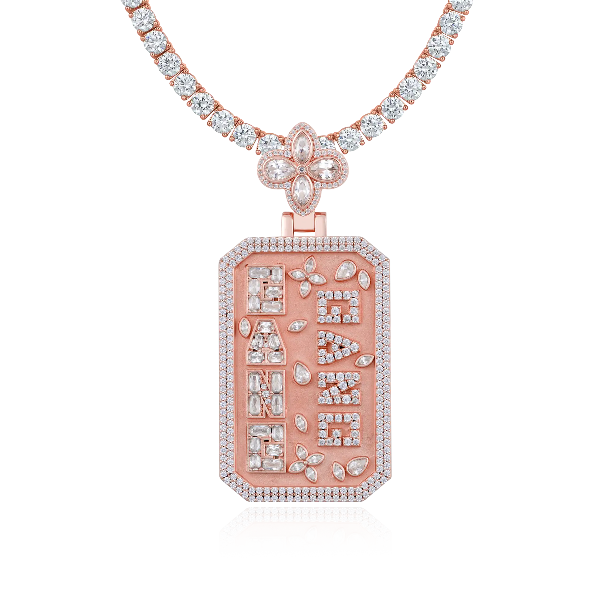 Custom Special Cut Letter Square Pendant