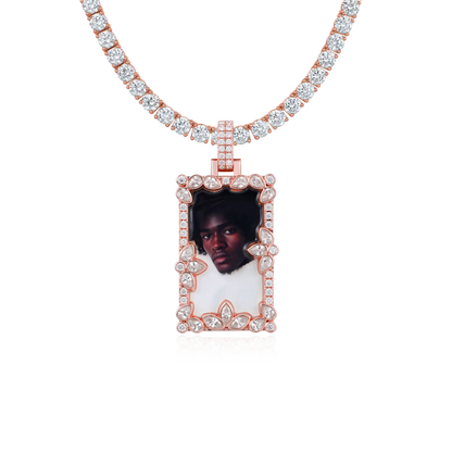 Custom Special Cut and Spliced Picture Frame Pendant