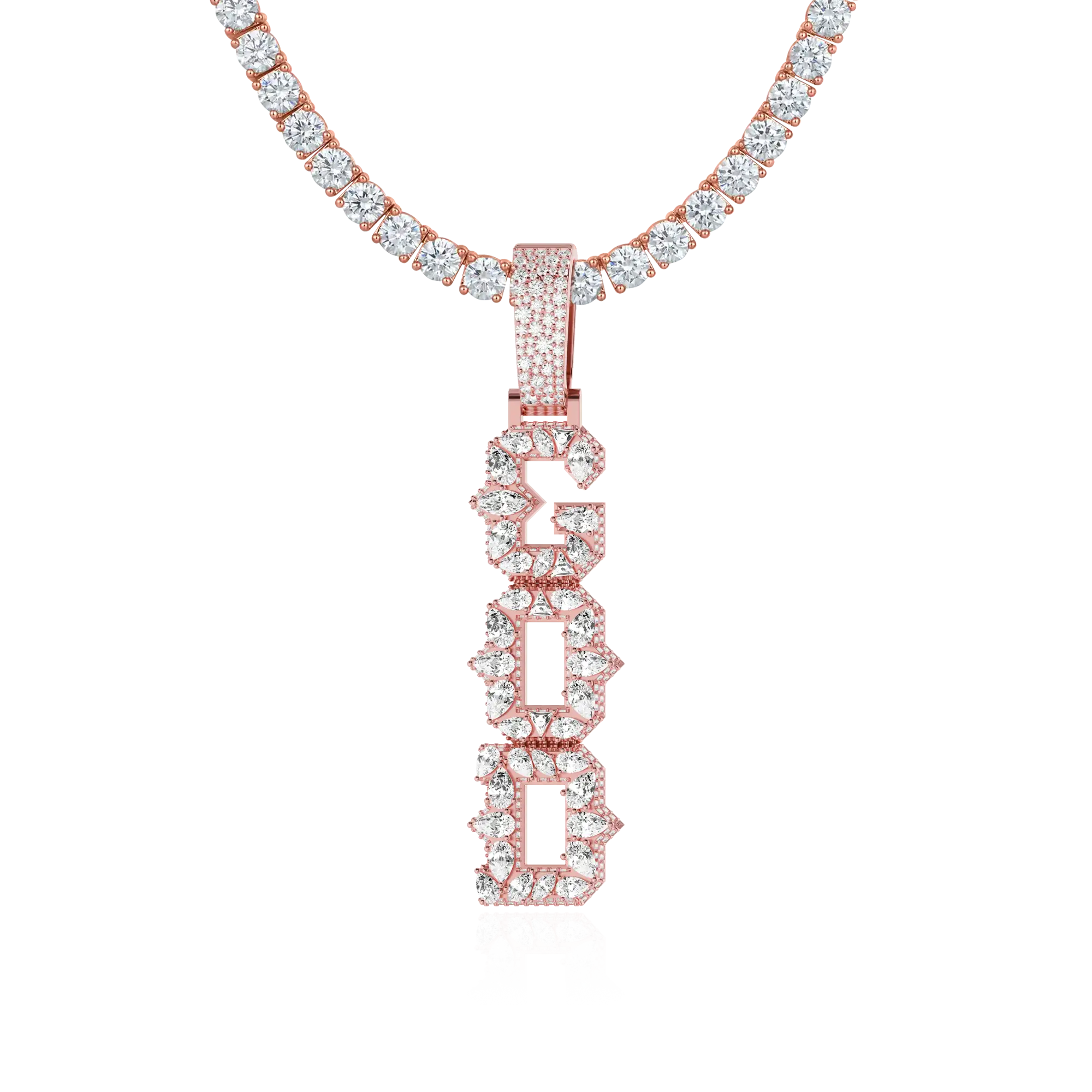 Custom Rhombus-Shaped Font Pendant