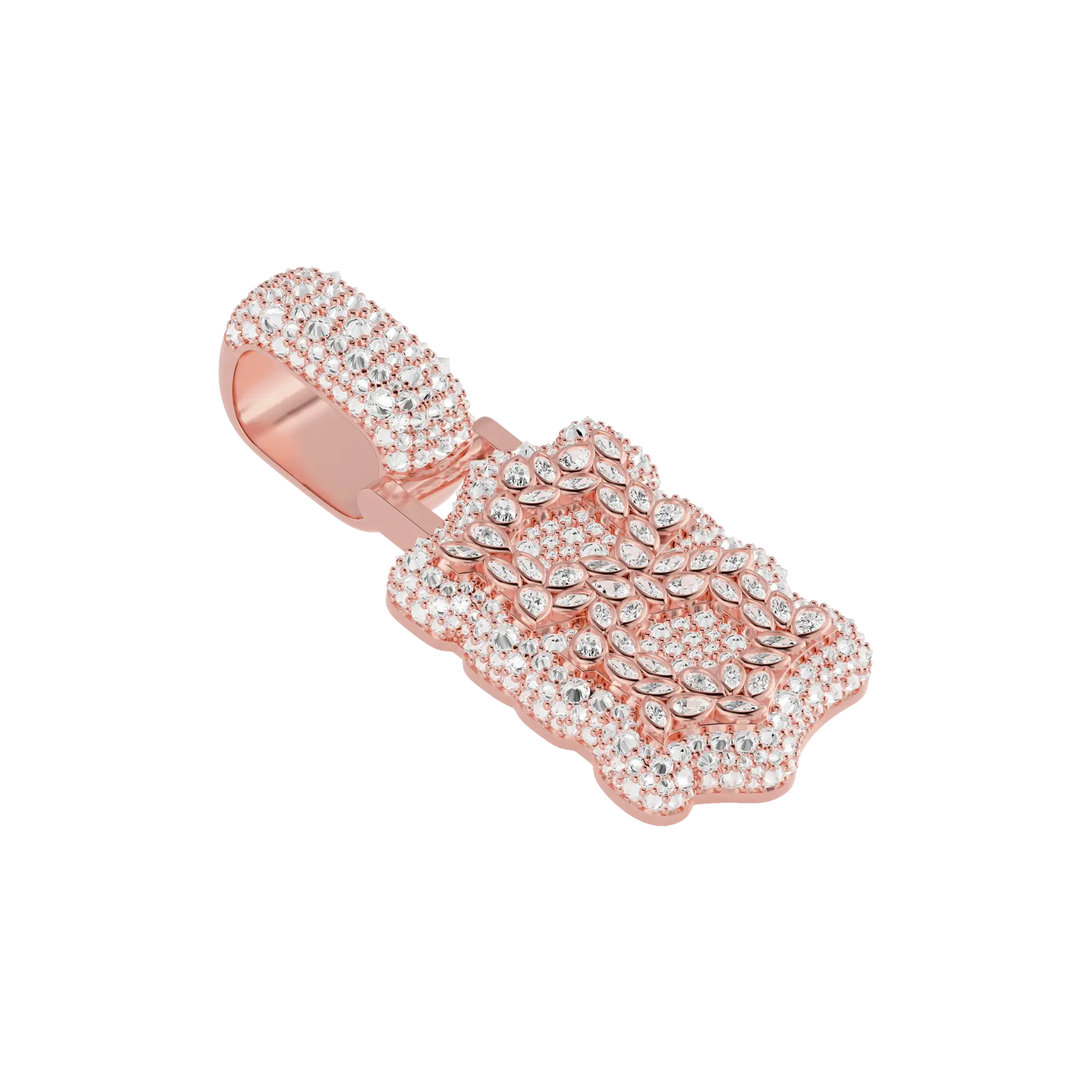 Custom Shaped Diamond Double-Layer Pendant - 35mm