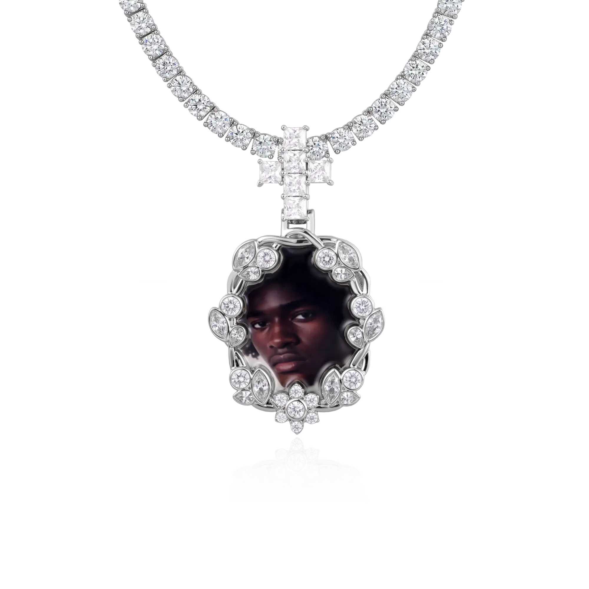 Custom Vine-wrapped Picture Frame Pendant