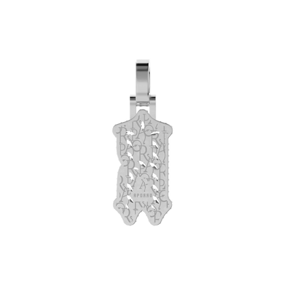 Custom Shaped Diamond Gothic Font Pendant-30mm