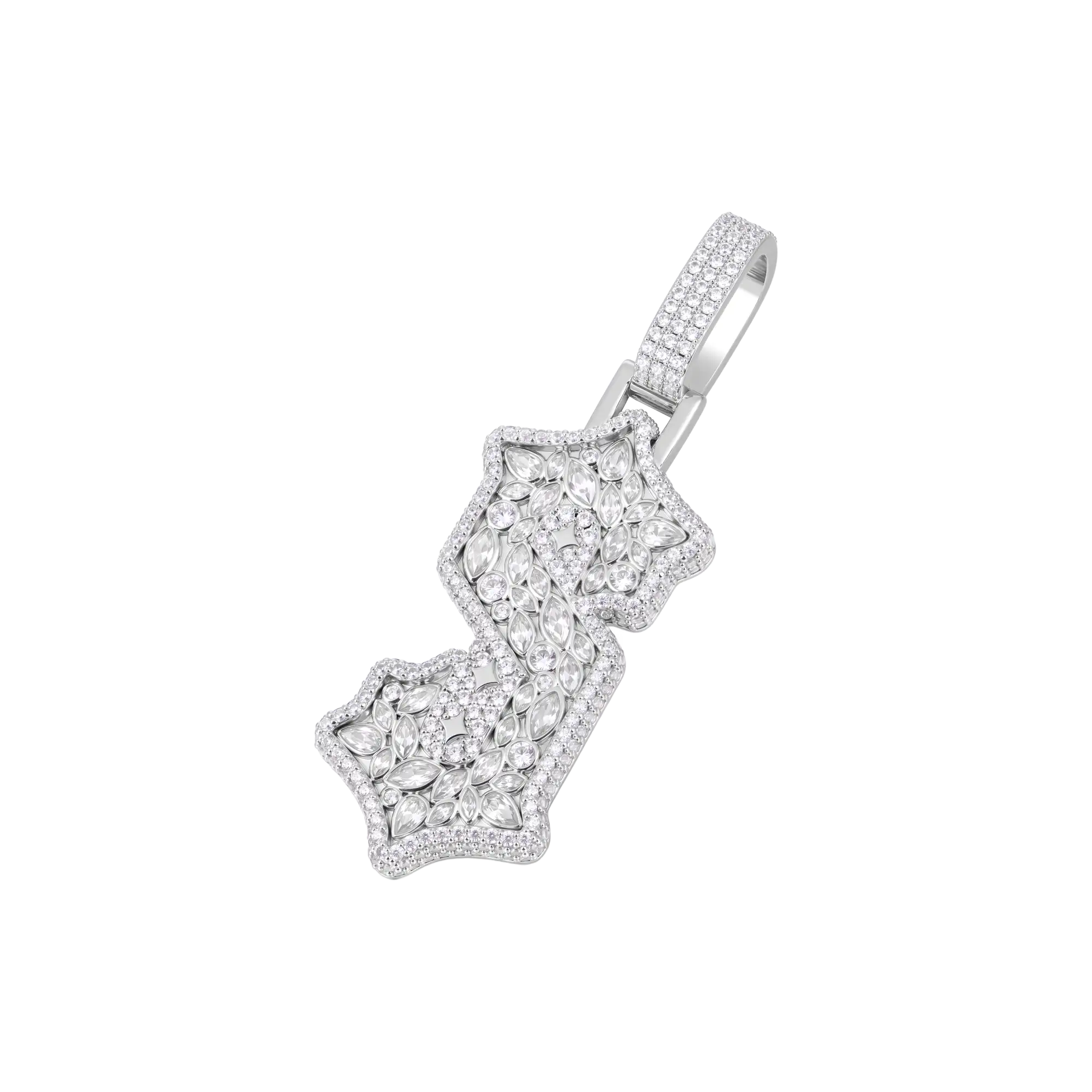 Custom Shaped Diamond Gothic Font Pendant - 51mm