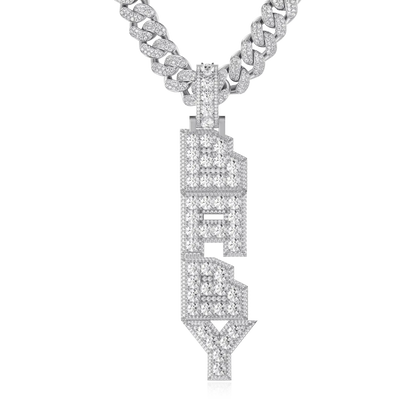 Couches rayonnantes personnalisées pendentif par lettre verticale