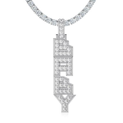 Couches rayonnantes personnalisées pendentif par lettre verticale