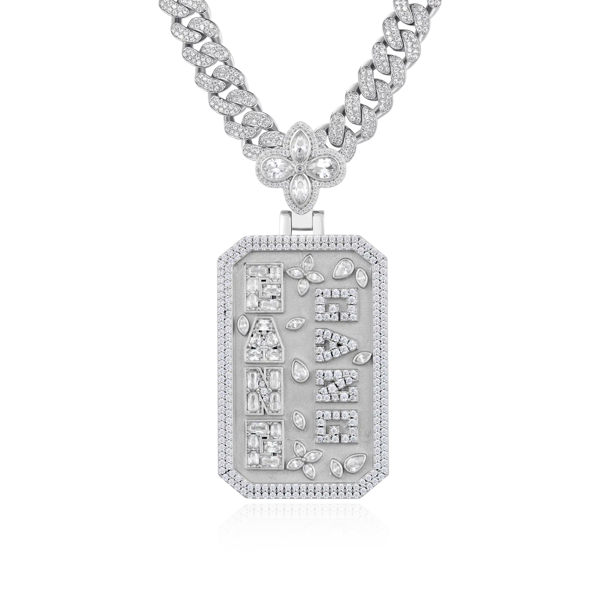 Custom Special Cut Letter Square Pendant