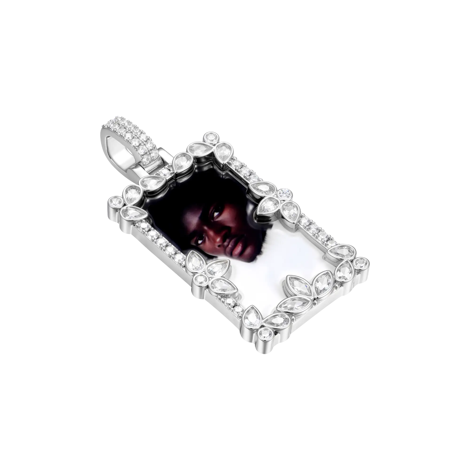 Custom Special Cut and Spliced Picture Frame Pendant