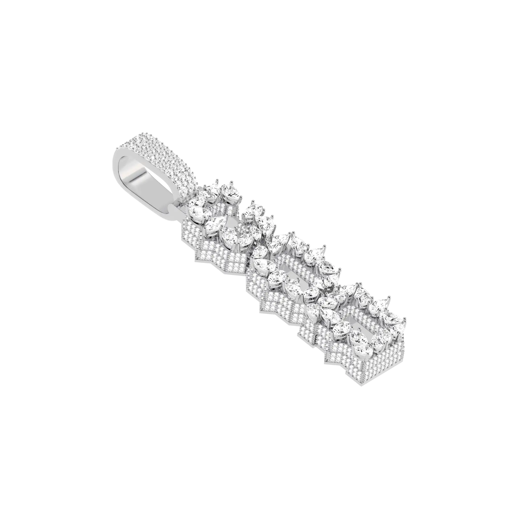 Custom Rhombus-Shaped Font Pendant