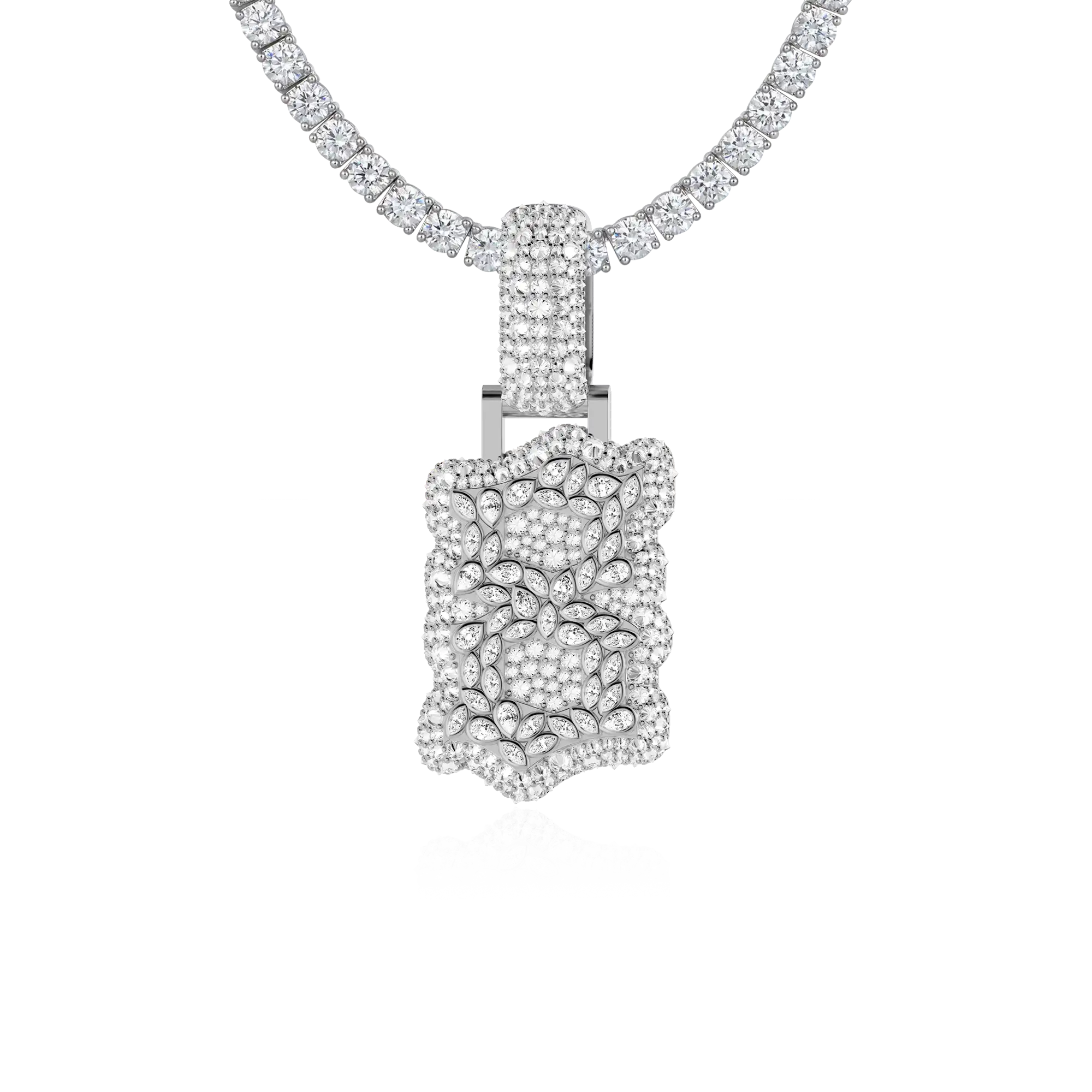 Custom Shaped Diamond Double-Layer Pendant - 35mm