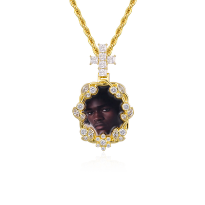 Custom Vine-wrapped Picture Pendant