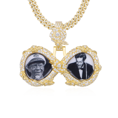 Custom Rose Infinity Frame Pendant-51mm