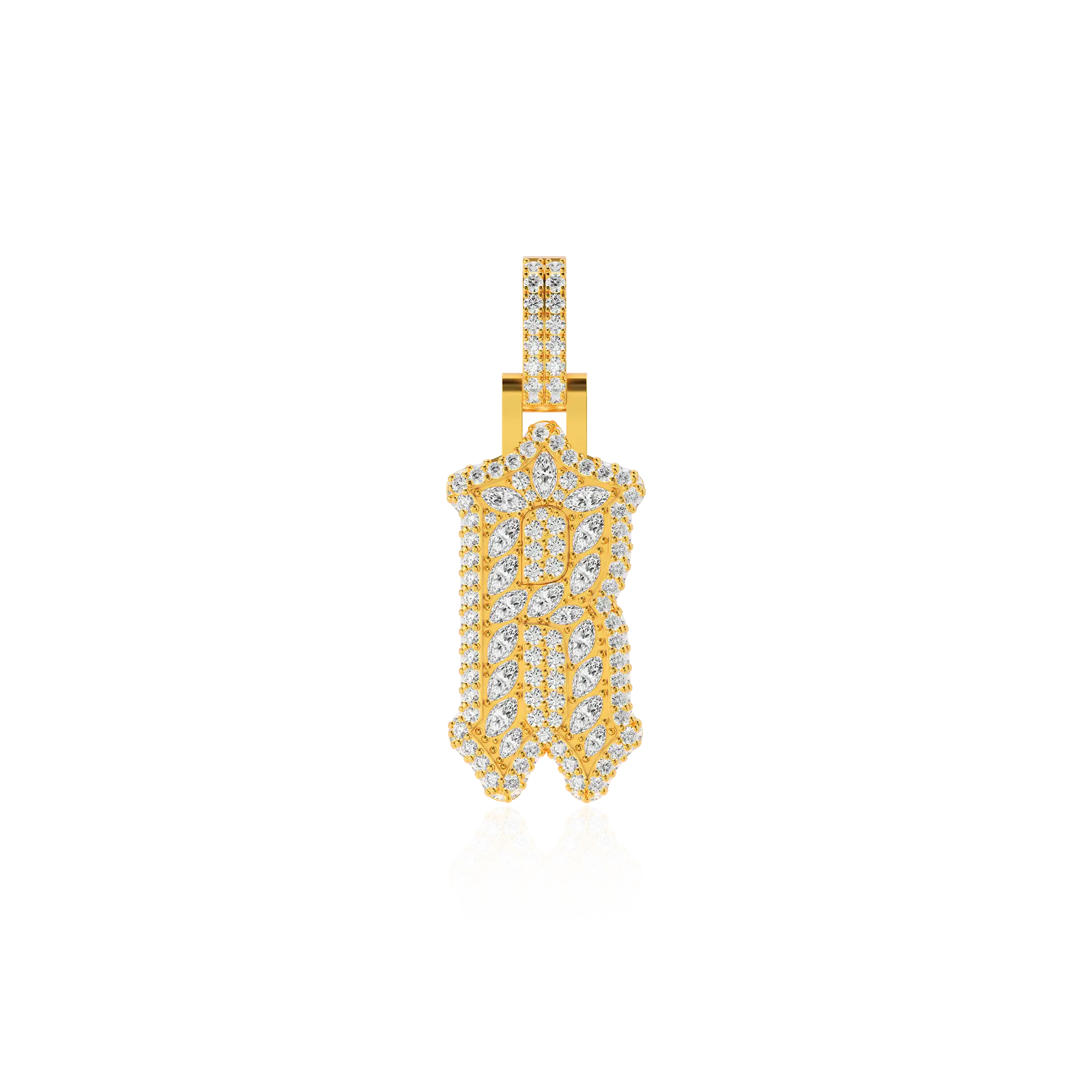 Custom Shaped Diamond Gothic Font Pendant-30mm