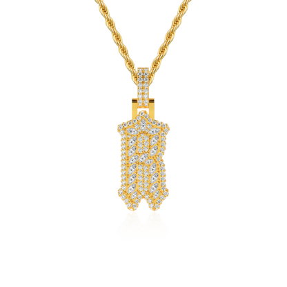 Custom Shaped Diamond Gothic Font Pendant-30mm