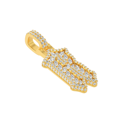 Custom Shaped Diamond Gothic Font Pendant-30mm